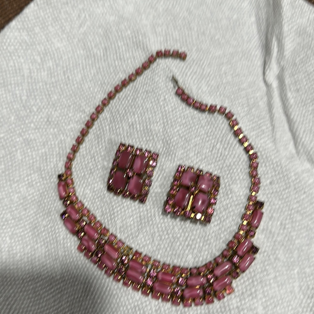 Women necklace with clip on earrings this is a bundle
